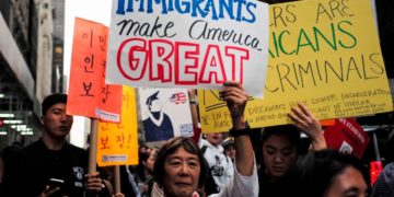 A rally in support of immigrants