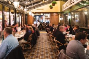 People eating at a restaurant.