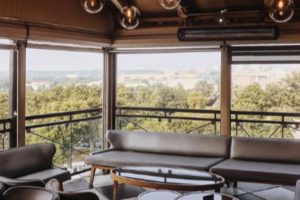 Couches on a rooftop