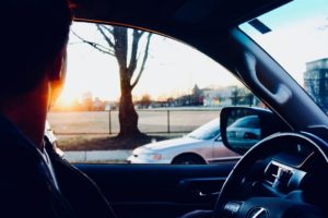 A man driving