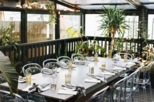 Roof garden at a restaurant