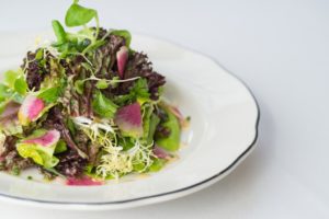 Salad on a white plate