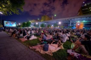 An outdoor cinema