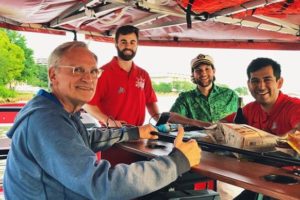 Congressman Blumenauer of Portland, OR, on a cycleboat