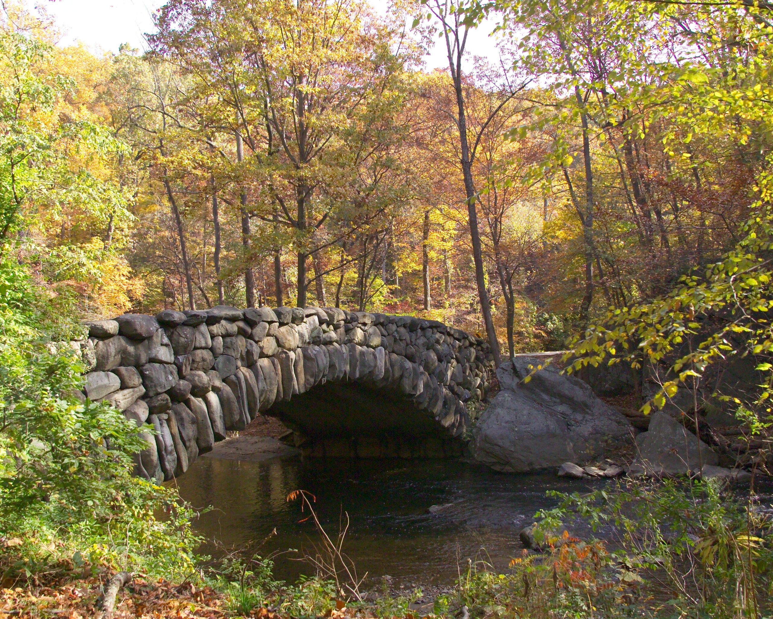 Boulder Bridge over Rock Creek on an early fall day.