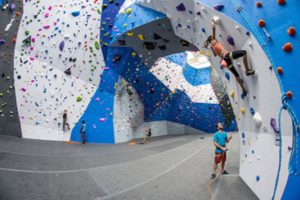 People climbing at the Crystal City location of Earth Treks