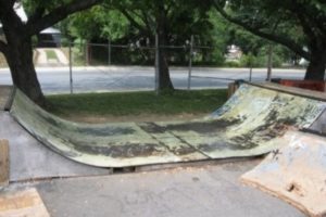 A mini ramp at K-town Skatepark.