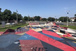 A view of the Maloof Skatepark.