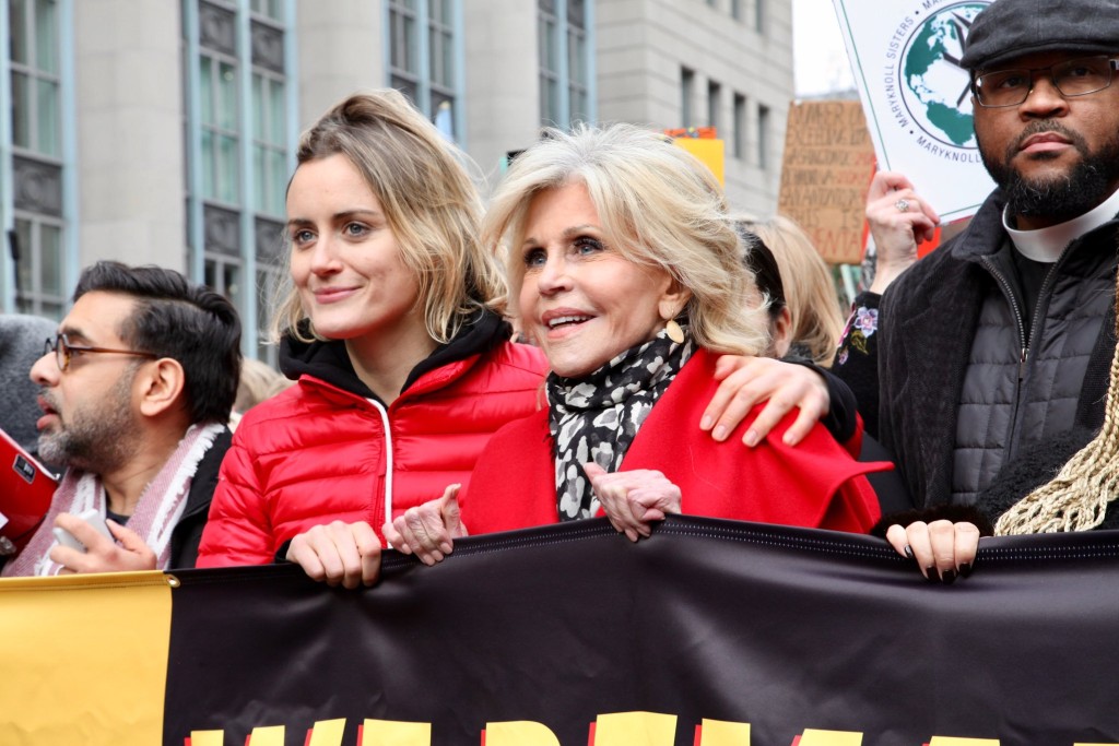 Jane Fonda and Taylor Schilling taking part in a climate protest in D.C.