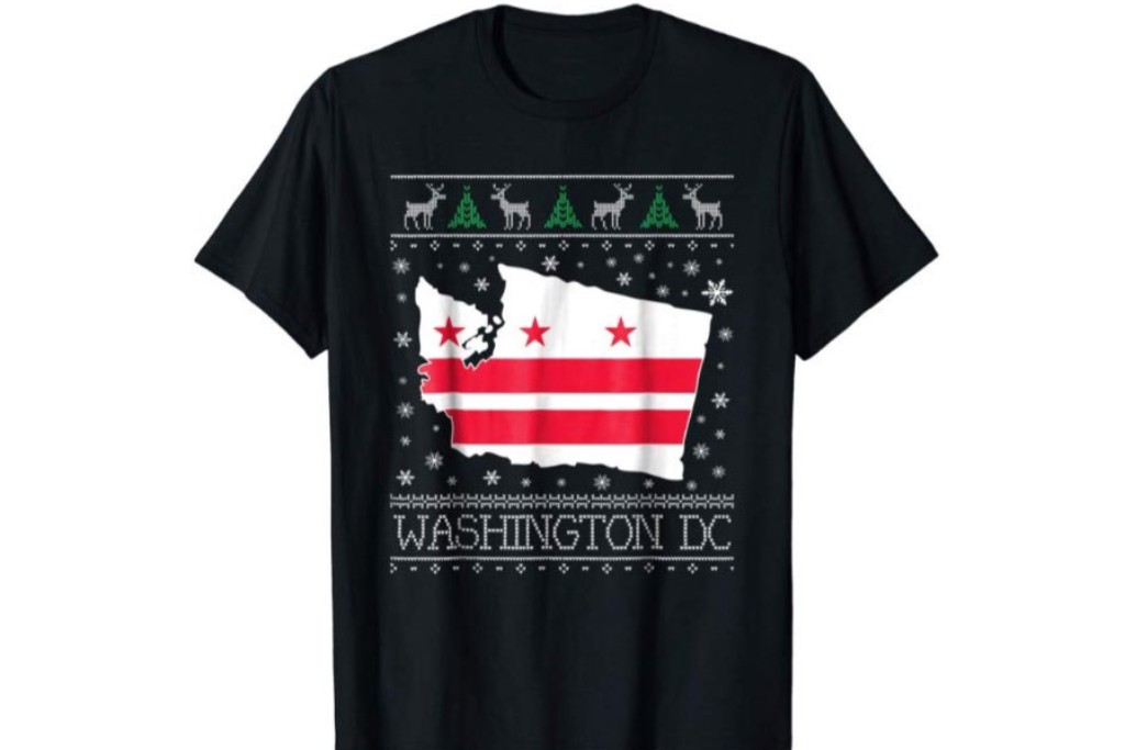 A black T-shirt showing the Washington state