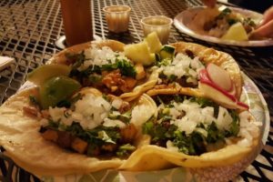 A taco plate at Tacos El Chilango