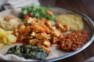 A plate of dishes served at Keren Restaurant