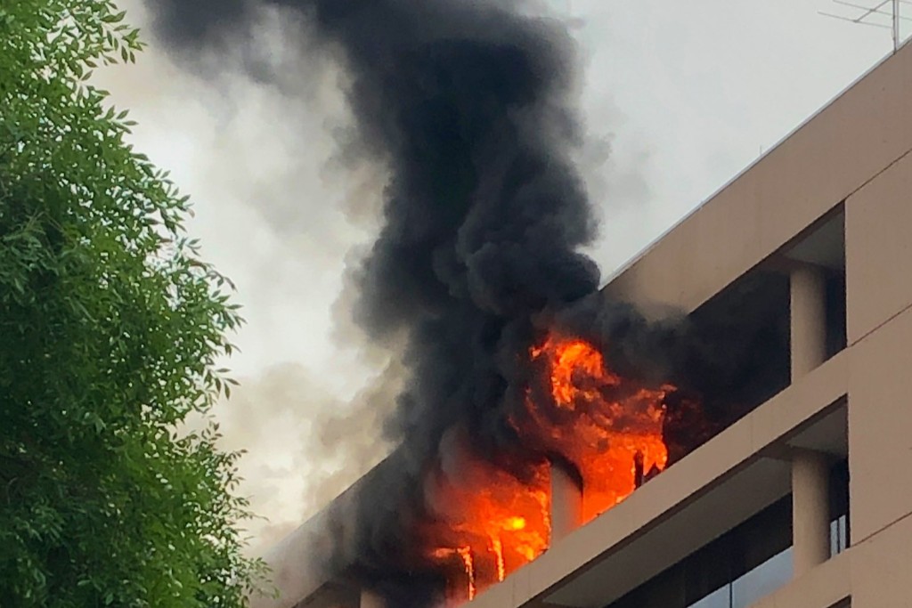 Fire on the top floor of Metro headquarters in downtown D.C.