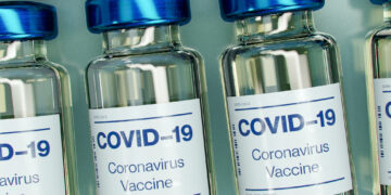 Bottles reading "coronavirus vaccine."