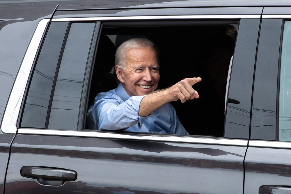 Joe Biden in car